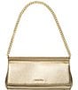 Michael Kors Carmine Medium East West Metallic Shoulder Bag, Color:Pale Gold - Image 1