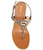 Color:Brown - Image 5 - Casey Signature Logo Leather Wedge Espadrille Sandals