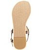 Color:Brown - Image 6 - Casey Signature Logo Leather Wedge Espadrille Sandals