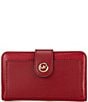 Michael Kors Charm Medium Tab Pocket Bifold Wristlet, Color:Deep Red - Image 1