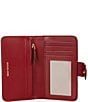 Michael Kors Charm Medium Tab Pocket Bifold Wristlet, Color:Deep Red - Image 3