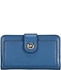 Michael Kors Charm Medium Tab Pocket Bifold Wristlet, Color:Dark Chambray - Image 1