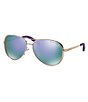 Color:Purple - Image 1 - Chelsea Flash Mirror Metal Aviator Sunglasses
