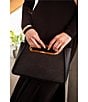 Color:Black - Image 5 - Chelsea Large Contrast Gold Leather Convertible Crossbody Clutch