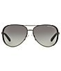 Color:Grey Gradient - Image 2 - Chelsea Metal UVA/UVB Protection Aviator Sunglasses