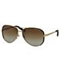 Color:Gold Brown - Image 1 - Women's Chelsea Metal UVA/UVB Protection Aviator Sunglasses