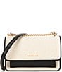 Michael Kors Claire Large Canvas Contrast Trim Shoulder Bag, Color:Black - Image 1