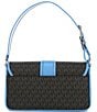 Michael Kors Colby Medium MK Signature Contrast Trim Shoulder Bag, Color:South Pacific - Image 2