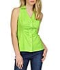 Color:Green Apple - Image 1 - Collar Halter Neckline Sleeveless Top