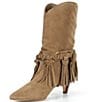 Michael Kors Daniela Fringe Suede Kitten Heel Mid Boots - Image 4