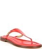 Color:Spiced Coral - Image 1 - Daniella Leather Flat Thong Sandals