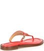 Color:Spiced Coral - Image 2 - Daniella Leather Flat Thong Sandals