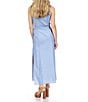 Color:Sky Blue Wash - Image 2 - Denim Collared Neck Sleeveless Maxi Shirt Dress