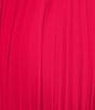 Color:Deep Pink - Image 4 - Pleated Elastic Waist A-Line Midi Skirt