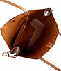 Color:Brown/Acorn - Image 3 - Edith Signature Logo Large Open Tote Bag