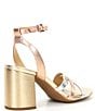 Color:Pale Gold - Image 2 - Emily Flex Metallic Leather Strappy Sandals