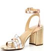Color:Pale Gold - Image 4 - Emily Flex Metallic Leather Strappy Sandals