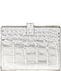 Michael Kors Empire Crocodile Embossed Leather Passport Wallet, Color:Silver - Image 2