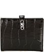 Michael Kors Empire Crocodile Embossed Leather Passport Wallet, Color:Black - Image 1