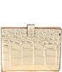 Michael Kors Empire Gold Metallic Crocodile Embossed Leather Passport Wallet, Color:Pale Gold - Image 2