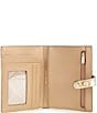 Michael Kors Empire Gold Metallic Crocodile Embossed Leather Passport Wallet, Color:Pale Gold - Image 3