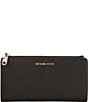 Michael Kors Empire Large Slim Snap Wallet, Color:Black - Image 1