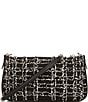 Color:Black - Image 2 - Empire Medium Frayed Denim Chain-Link Pochette Shoulder Bag