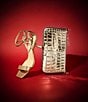 Michael Kors Empire Medium Metallic Crocodile Embossed Leather Chain-Link Pouchette, Color:Pale Gold - Image 4