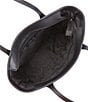 Color:Black - Image 3 - Eva Black Signature Logo Small Top Zip Tote Bag