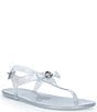 Michael Kors Eva Glitter Jelly Slingback Thong Bow Sandals - Image 1