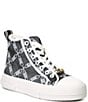 Color:Black/Optic White - Image 1 - Evy MK Charm Striped Webbing High Top Sneakers