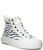 Color:Optic/Silver - Image 1 - Evy Zebra Print Sequin High Top Sneakers