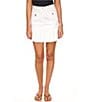 Color:White - Image 1 - MICHAEL Michael Kors Fit and Flare Flounce Hem Denim Skirt