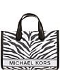 Michael Kors Gigi East West Zebra Print Small Messenger Tote Bag, Color:Black Multi - Image 1