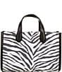 Color:Black Multi - Image 2 - Gigi East West Zebra Print Small Messenger Crossbody Bag
