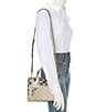 Michael Kors Gigi MK Facet Logo Small Messenger Metallic Bag, Color:Pale Gold - Image 4