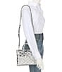 Michael Kors Gigi MK Facet Logo Small Silver Metallic Messenger Bag, Color:Silver - Image 4