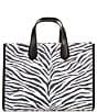 Color:Black Multi - Image 2 - Gigi Zebra Print Large Grab Tote Bag