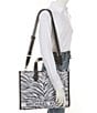 Color:Black Multi - Image 4 - Gigi Zebra Print Large Grab Tote Bag