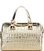 Michael Kors Grayson Metallic Duffle Satchel Bag, Color:Pale Gold - Image 2