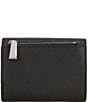 Color:Black - Image 2 - Greenwich Medium Envelope Trifold Saffiano Logo Closure Leather Wallet