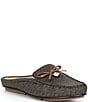 Michael Kors Greta Logo Washed Denim Bow Mules - Image 1