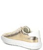Color:Pale Gold - Image 3 - Grove Lace Up Iguana Embossed Metallic Leather Sneakers