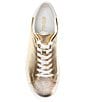 Color:Pale Gold - Image 5 - Grove Lace Up Iguana Embossed Metallic Leather Sneakers