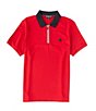Color:Crimson - Image 1 - Half-Zip Sport Short-Sleeve Modern Fit Polo Shirt
