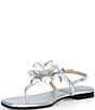 Michael Kors Jacie Metallic Leather Flower Thong Sandals - Image 5