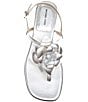 Michael Kors Jacie Metallic Leather Flower Thong Sandals - Image 6