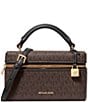 Michael Kors Jana Extra Small Satchel Bag, Color:Brown/Black - Image 1