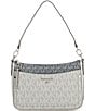 Michael Kors Jet Set Charm Silver Metal Medium Top Zip Pochette Crossbody Bag, Color:Slate Multi - Image 1