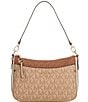 Michael Kors Jet Set Charm Medium Top Zip Signature Logo Pouchette Crossbody Bag, Color:Camel/Luggage - Image 1